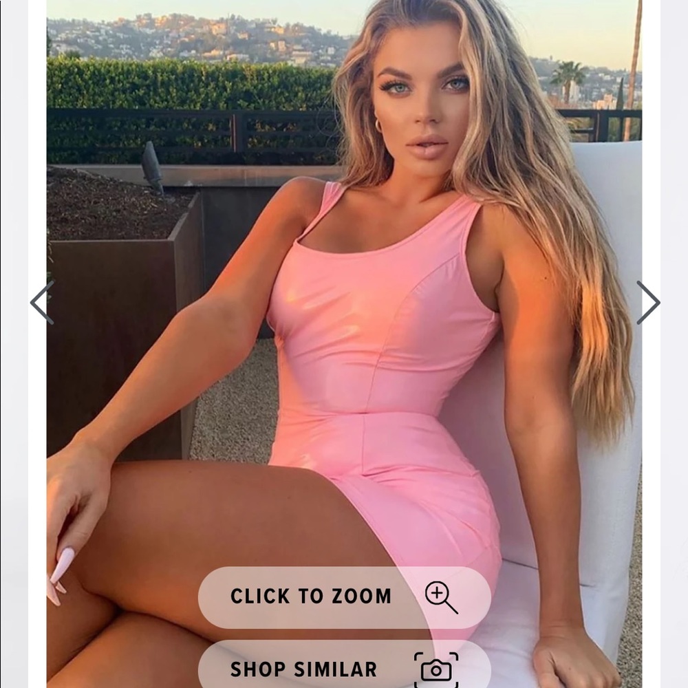 Barlow pink latex dress